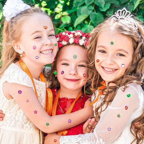240PCS Sticker Earrings for Little Girls - 3D Gems Self-Adhesive Glitter Craft Crystal Stickers