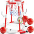 NIPLOOOW Pool Basketball Hoop, 2-in-1 Floating Pool Toys Ring Game with 4 Balls