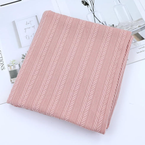 4pcs Cinaci Dusty Pink Soft Nursery Newborn Baby Receiving Swaddle Blanket with Matching Turban Hat Bow Headbands