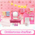 VEMBAP 52 Pcs Dollhouse Furniture, Doll House Accessories and Furniture, Kitchen, Bedroom, Living Room, Bathroom