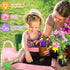Set, deAO Kids Gardening Garden Tool for Toddlers, Gardening Kit Include Safe Shovel Rake Fork Gloves Apron Watering