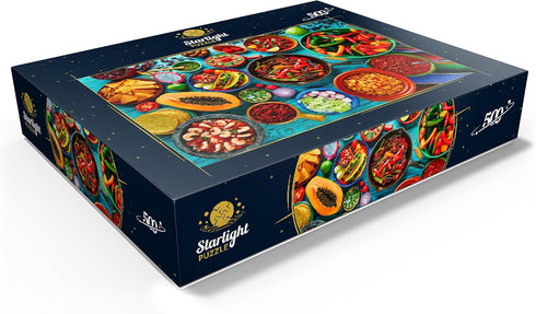 MyPuzzle Premium 500 Piece Jigsaw Puzzle - Mexican Food - Made in USA