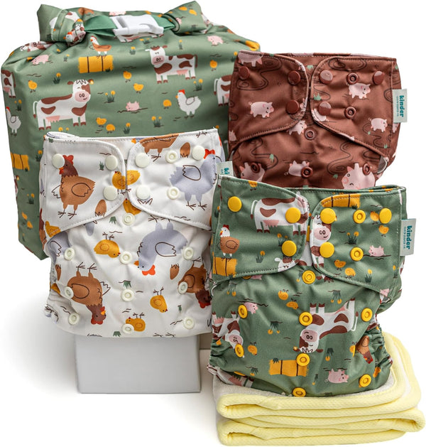 Kinder Cloth Diapers Reusable Baby Diapers Pocket Style Athletic Wicking Jersey, Bamboo