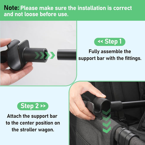 W2 (2-Seater)Bus-Style Forward-Facing Support Bar for Wonderfold Wagon Accessories Elite/Veer Seating Upgrade with Seat