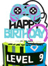 Video Games Level Up Happy Birthday Cake Toppers, Gamers Birthday Party Favors for Video Game