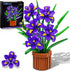 CUBIMANA Flowers Botanicals Iris Building Set - Mother's Day Artificial Purple Bonsai
