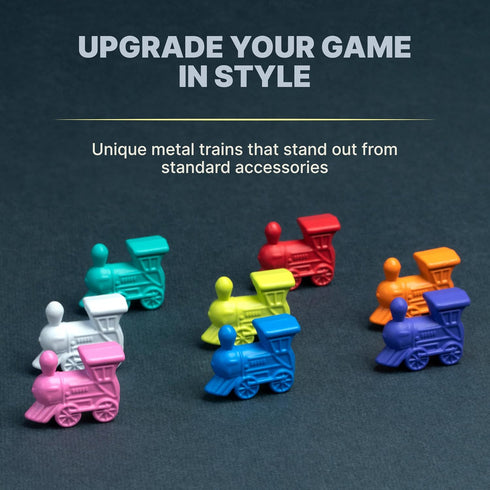 Set 10 Queensell of Metal Mexican Train Trains Mexican Train Accessories for Classic Domino Game Mexican Train Game