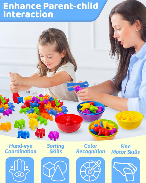 Counting Animals Montessori Toys for 2-5 Years Old, Preschool Learning Activities, Educational Gifts for Kids