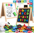 GINMIC Magnetic Letters and Numbers with Magnet Board, Alphabet ABC Magnets, Learning
