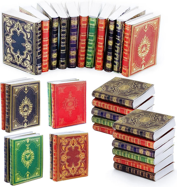 30 Pack 1:12 Scale Miniatures Dollhouse Books, Assorted Mini Books Dollhouse Decoration, Toy Supplies