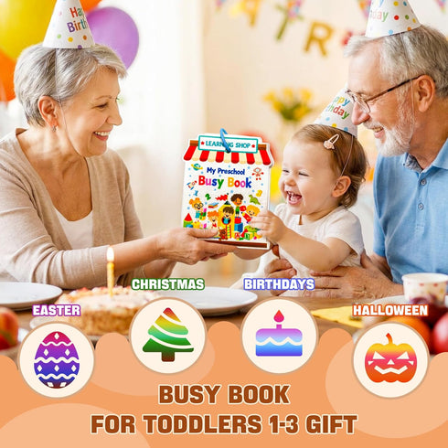 1-3, 1+, Activity Books for toddlers Montessori Felt Busy Book for Toddlers, Educational Sensory Toys for Baby