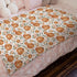 Fall Thanksgiving Pumpkins Floral Baby Blanket, Boho Autumn Holiday Flower Flannel, 30 x 40