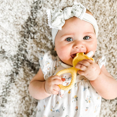 oogiebear 360° Teether, Safe Teething Toys for Babies 3 Months and Older, Soft Bristle Teddy Bear Silicone Teether,