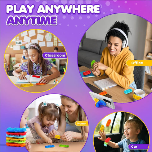 LESONG Fidget Sensory Toys for Kids: Layered Bristle Textured Toys with Suction Cup for Autism Kids - Sensory Items