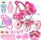 DRAMATION Unicorn Baby Doll Stroller Set with 11'' Baby Doll, Foldable Doll