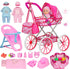 DRAMATION Unicorn Baby Doll Stroller Set with 11'' Baby Doll, Foldable Doll