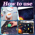 Innconee 20 10 12 2 Solar System Model Project Kit with Foam Ball LED Lights Pigment Brushes Solar System Background