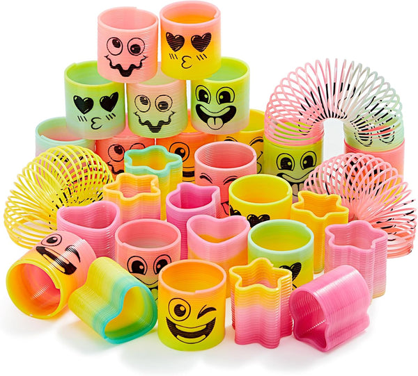 JOYIN 240 Pcs Spring Rainbow Party Favor, Mini Plastic Coil Spring Toy,