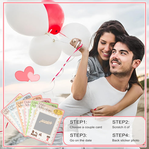 52 Date Ideas and 3 Decision Dice - Romantic Couples Gifts for Newlyweds, Memorable Dating Card Games