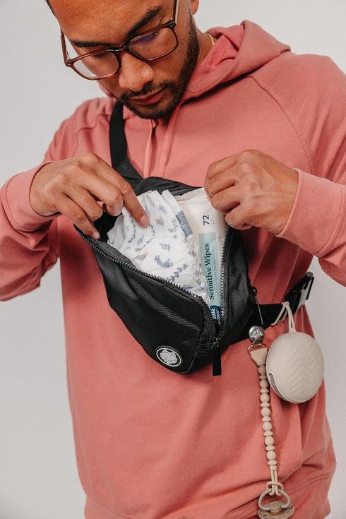 DadPack Pack Pack Hands-Free Diaper Bag for Dads - Compact Waist & Crossbody Sling for Parenting, Travel, Day Trips |