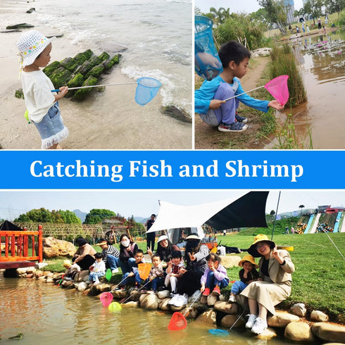 6 Pack Telescopic Insect Catching Nets - Butterfly & Fishing Nets - Nature Exploration Toys for Kids