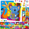 SpriteGru Foam Sticker Art Activity, 20 Wild Animal Art Boards with 1660