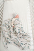 Miaoberry Forest Organic Muslin Swaddle Blankets for Baby Boy with Matching Hat and Wooden Hello World Newborn Sign |