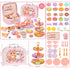 Toddler Toys Tea Party Set for Little Girls, 44 pcs Pretend Plastic Teapot Set with Desserts, Carrying Case for Ages 3-6