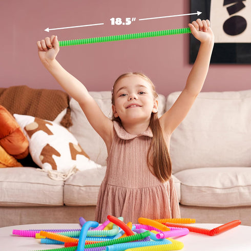 72 Pack 9 JOYIN Pop Tubes, Sensory Toys (Small) Fidget Toys Party Favors - Colors, Creativity Learning & Fun