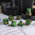 LUCKY-M Turtle DND Dice Set - 7PCS Cat Eye Stone D&D Dice for RPG and MTG Accessories (PC-Green)