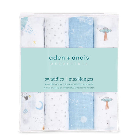 Set, 4 Pack, aden + anais Essentials Swaddle Blanket, Boutique Muslin Blankets for Girls & Boys, Baby Receiving