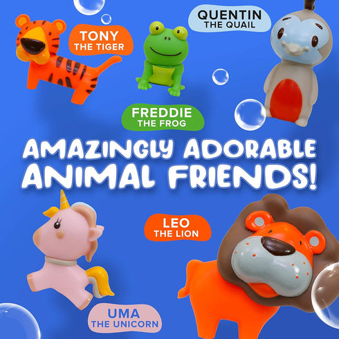 Mold Free Bath Toys for Babies and Toddlers, No Hole Animal Bath Toys, BPA-Free, Dishwasher-Safe, for 0-18 Months
