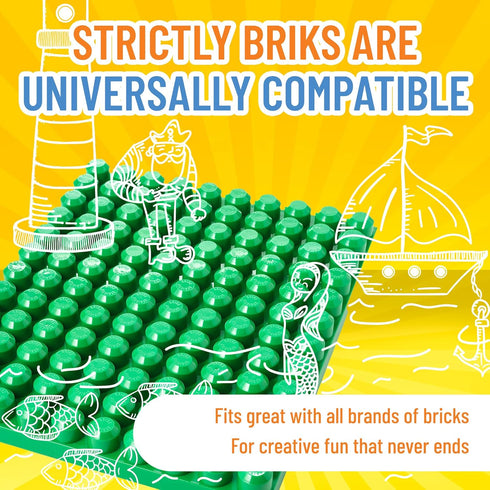 12.5 15 inches Strictly Briks Mega Toy Building Block Baseplate, Beginner Bricks Stackable Plate, Large Pegs