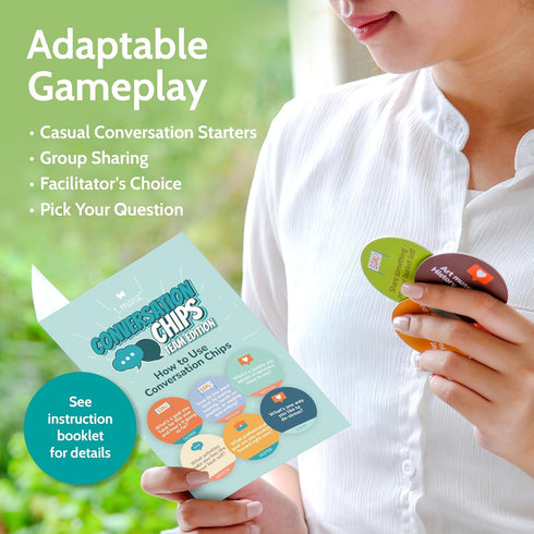 200 T MARIE Conversation Chips Team Building Game - Fun Ice Breaker Cards for Work - Conversation Starters and Team