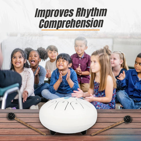 Set 4+, Kids Tongue Drum - Rain Drum for Kids - Steel Tongue Drums for Rhythm, Learning, and Fun - Metal Drums