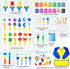Set, 53 14 (2 oz), Shuttle Art Washable Finger Paint PCS with Colors fl Paint Brushes, Sponge, Palette, Non-Toxic