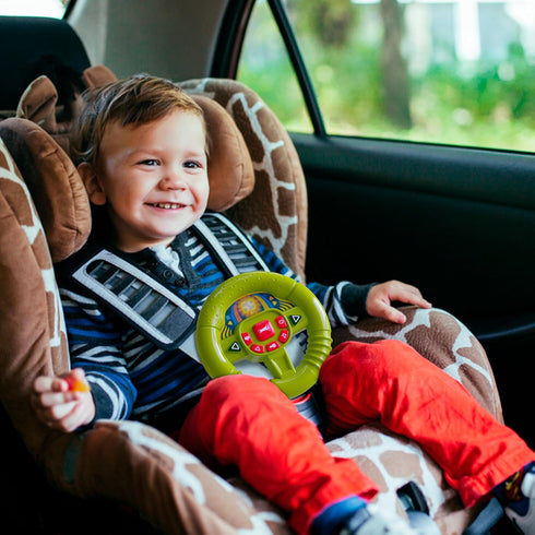 Lollipop Steering Wheel Car Seat Toy, Toddler Toy with Lights, Sounds, and Buttons for Young Adventurers
