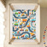 CZXW 52" 28" Cute Cars Route Crib Sheets Fitted x Natural Cotton Soft & Breathable for Baby Crib Mattress