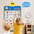 Electronic Alphabet Wall Chart, Talking ABC & 123s Music Poster, Interactive Educational Toddler Toy for Kids 1-5 - Blue
