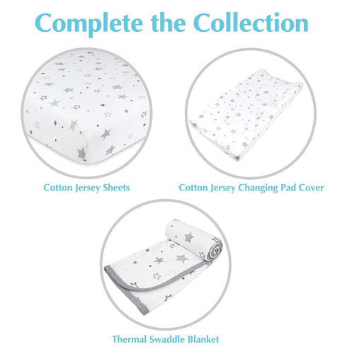 American Baby Company Printed 100% Natural Cotton Jersey Knit Fitted Contoured Changing Table Pad Cover, Super Stars