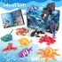 12 Pack 3D 3 4 5 6 7 8, Printed Animal Toys, Desk Pets Sea Animal Toys with Educational Booklet for Kids Age Ocean