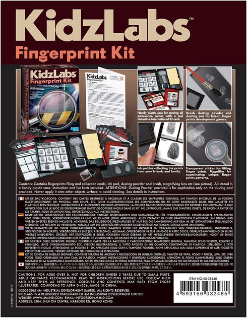 4M Toysmith Kidzlabs Finger Print Kit - Detective Science Kit for Boys & Girls Ages 8+