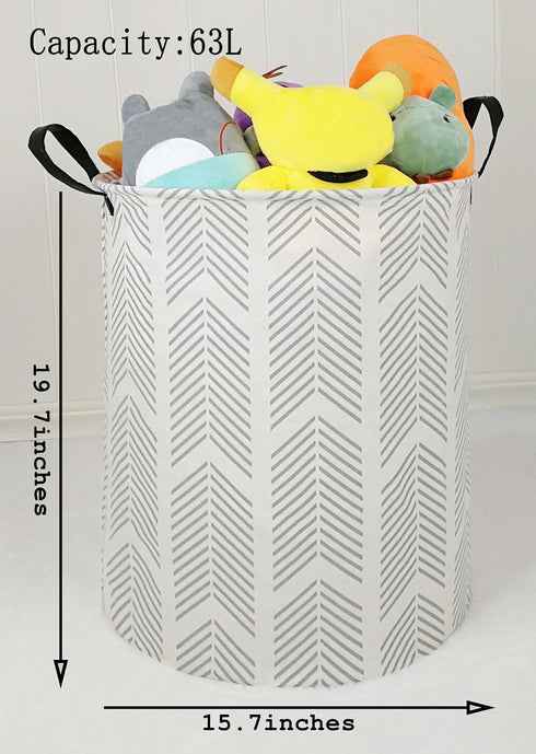 Round Laundry Hamper Storage Basket Organizer for Clothes and Toys with Handles, Gift Basket for Kids