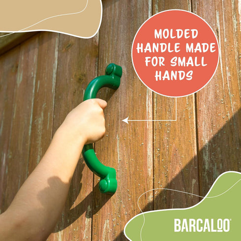 Playground Outdoor Safety Handle Accessories, 4 Pack Color Combo Set of 2 Green & 2 Yellow Grab Handle Bars for Kids