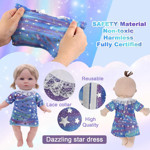 Girl Doll Clothes and Accessories - 6 Sets for 11 Inch Dolls, Princess Dress, Pajamas, Cute Outfits for Girls