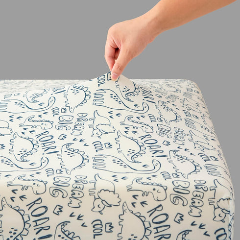 Pack 2 Pack 38x26 SDIII Dinosaur N Play Sheets Fitted Stretchy Microfiber Jersey Knit Dino Mini Crib Sheets