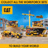 Set, 23-Piece Playset 4-Inch 3+ Cat Workforce Excavator Action Kids Construction Toy with Figure, Non-Drying Dirt