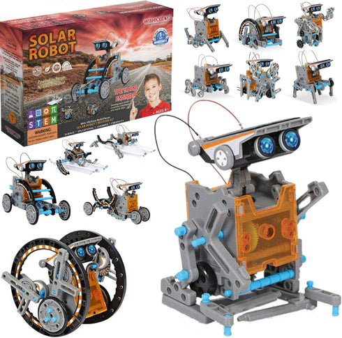 WISHKY TOYS 12-in-1 8-12 190 8-12 STEM Solar Robot Toys, Building Science Educational Experiment Kit for Kids Aged |