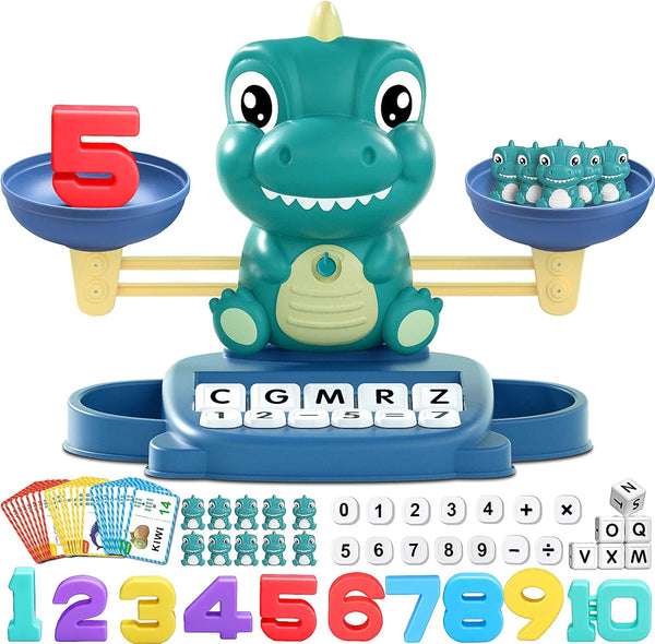 Kaodezhu Dinosaur Math Balance Toy for Boys and Girls - Montessori Matching