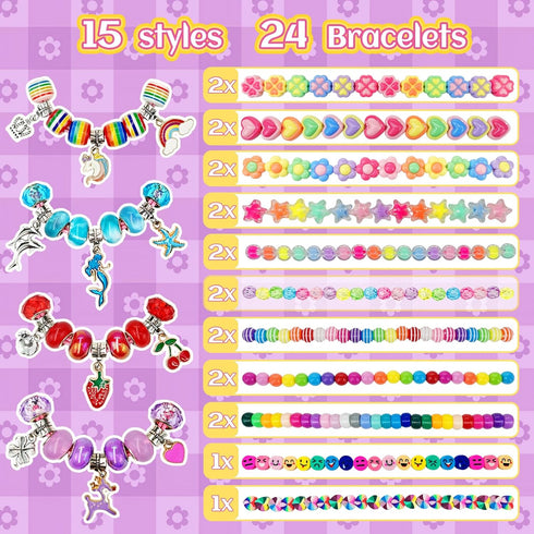 Kids,24 4-8 klmars Bracelet Making Party Favors for Bracelet Wands Crafts for Girls Ages Years Old,Birthday Goodie Bags